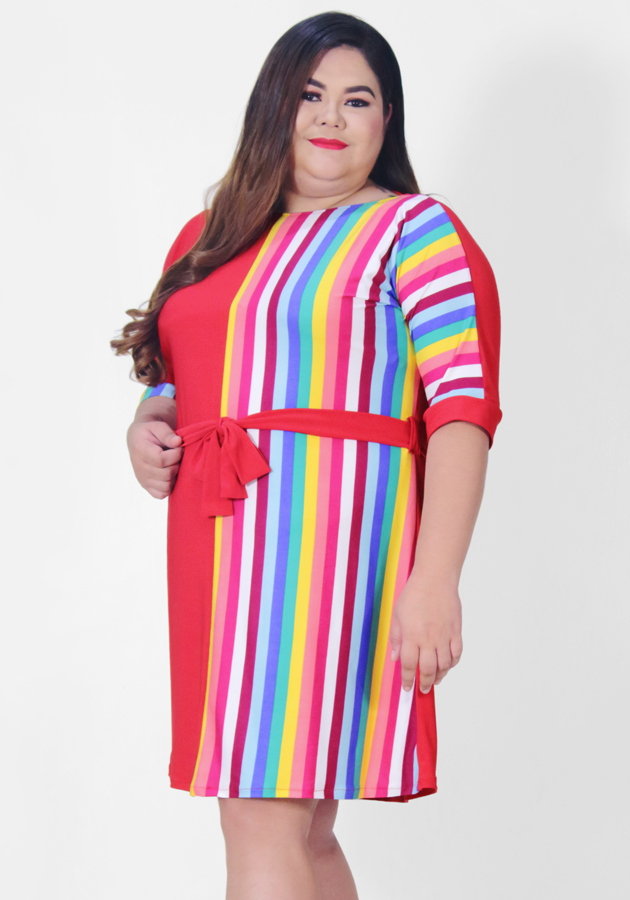 Elbow Sleeve Tunic Dress with Belt Syala Collections