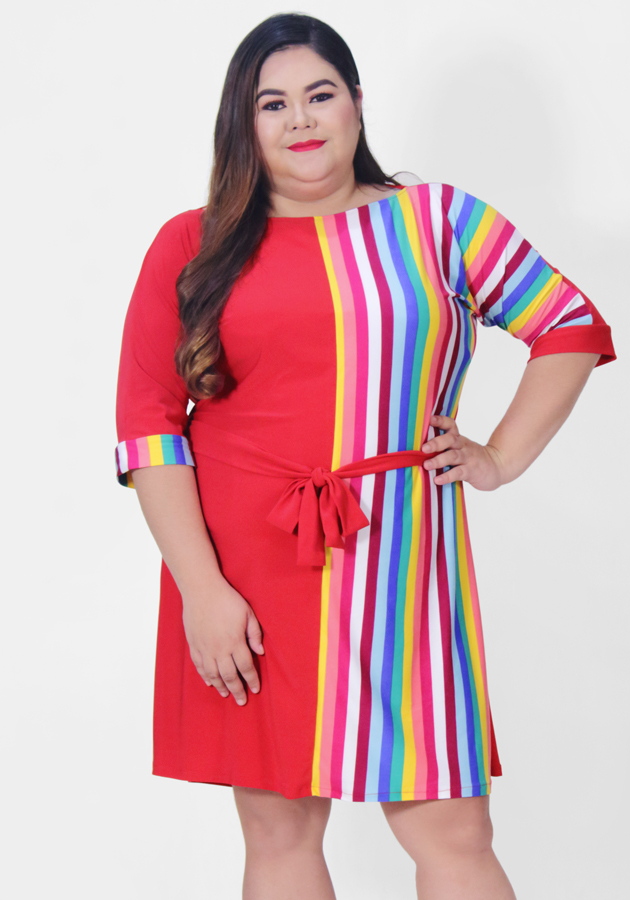 Elbow Sleeve Tunic Dress with Belt Syala Collections