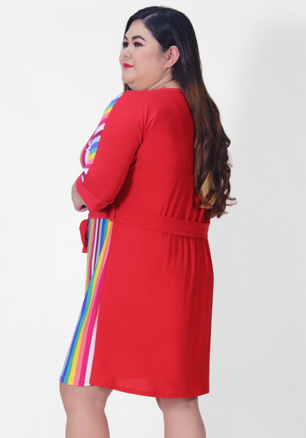 Elbow Sleeve Tunic Dress with Belt Syala Collections